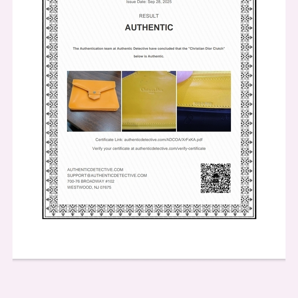 Dior Yellow Leather Clutch Small Wristlet - Picture 15 of 15
